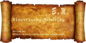 Bisztriczky Mihály névjegykártya