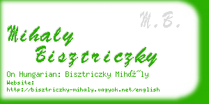 mihaly bisztriczky business card